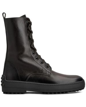 Tod's Gommino Leather Boots - Black