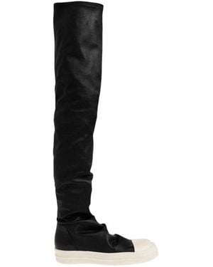 Rick Owens Leather Over-The-Knee Boots - Black