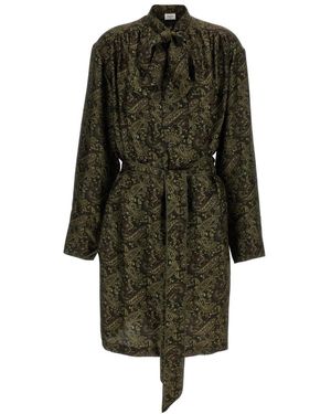 Saint Laurent Paisley Print Dress - Green