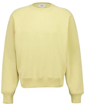 Ami Paris Crewneck Logo Sweatshirt - Yellow