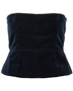 Tom Ford Velvet Strapless Cropped Top - Black