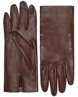 Maison Margiela Leather Gloves - Brown