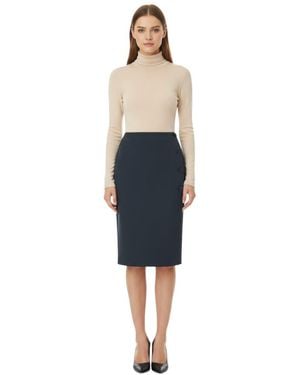 Pinko Solid Knee Length Skirt - Blue