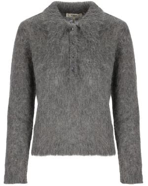 Chloé Shirt Collar Jumper - Grey