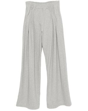Dries Van Noten Flared Pleated Pant - Gray