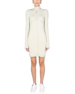 Off-White c/o Virgil Abloh Turtle Neck Mini Dress - Natural