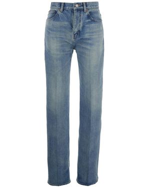 デニム・ジーパン SAINT LAURENT BLACK CARROT-FIT JEANS WITH A WASHED EFFECT Saint Laurent Carrot-Fit Jeans With A Washed Effect in Black