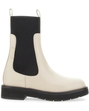 Ferragamo Color Block Round Toe Boot - Black