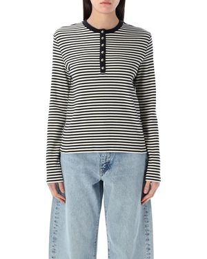 Anine Bing Long Sleeve T-Shirt - Blue