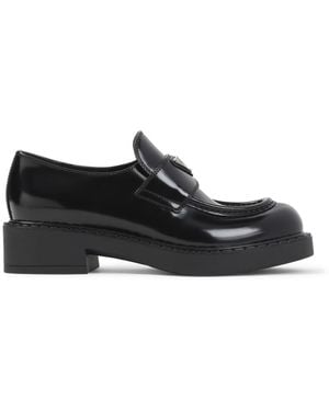 Prada Leather Platform Loafers - Black