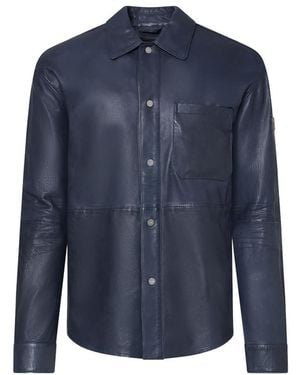 Peuterey Solid Shirt Collar Jacket - Blue
