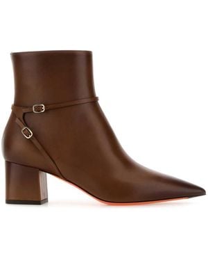 Santoni Leather Blondie Ankle Boots - Brown