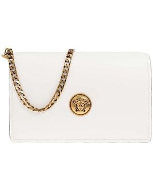 Versace Embleme Mini Crossbody Bag - White