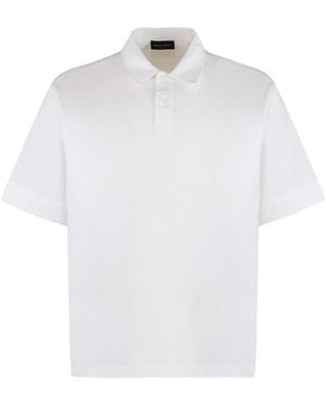 Roberto Collina Solid Shirt Collar Polo - White