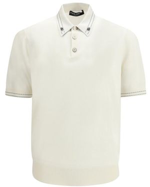 Dolce & Gabbana Shirt Collar Polo - White