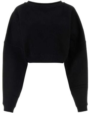 Saint Laurent Cotton Crewneck Pullover Sweatshirt - Black