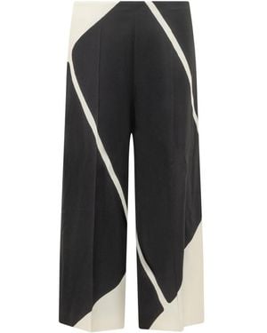Alberta Ferretti Loose Flat Front Pants - Black