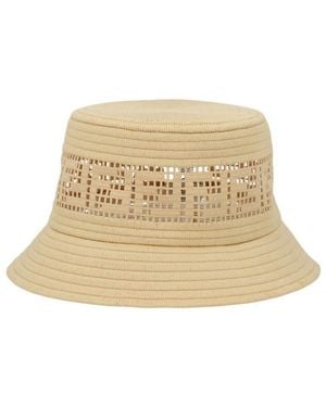 Fendi Perforated Logo Bucket Hat - Natural