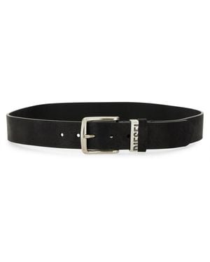 DIESEL Logo Buckle Belt - Black