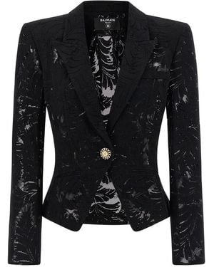Balmain Peaked Lapel Blazer - Black