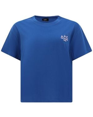 A.P.C. Logo Crew Neck T-Shirt - Blue
