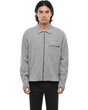 Palm Angels Checked Overshirt - Gray