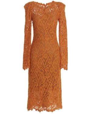 Ermanno Scervino Macram Lace Dress - Orange