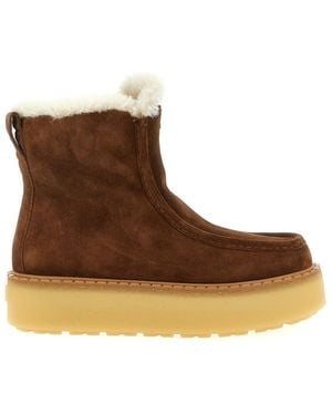 Prada Suede Ankle Boots - Brown