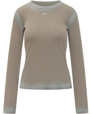 Off-White c/o Virgil Abloh Textured Crew Neck Sweatshirt - Gray