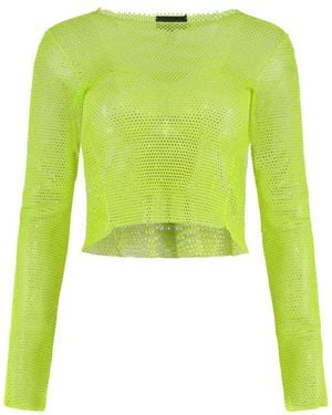 Santa Brands Embellished Round Neck Top - Green