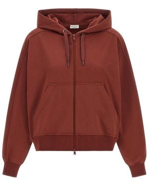 Brunello Cucinelli Solid Hood Sweatshirt - Red