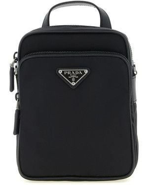 Prada Logo Mini Crossbody Bag - Black