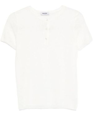 Base London Solid Round Neck T-Shirt - White