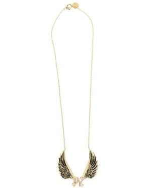 Palm Angels Golden Wings Pendant Necklace - White
