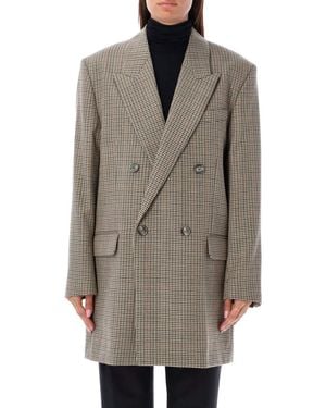Ami Paris Notched Lapel Blazer - Gray
