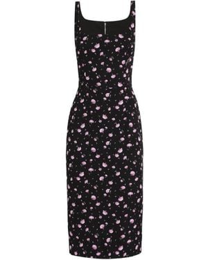 Dolce & Gabbana Floral-Print Midi Dress - Black
