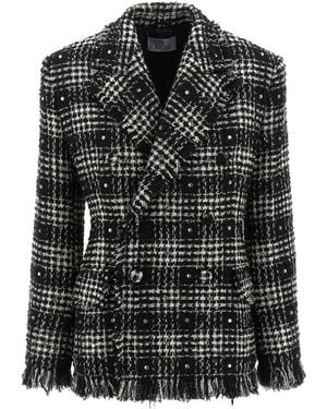 GIUSEPPE DI MORABITO Checks Peaked Lapel Blazer - Black