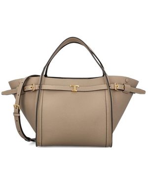 Tod's Logo Small Tote - Natural