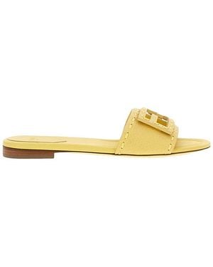 Fendi Leather Sandals - Yellow