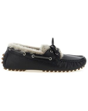Brunello Cucinelli Monile Leather Loafers - White