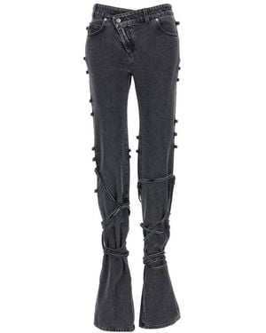 McQueen Jeans Asymmetric Closure - Blue