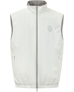 Brunello Cucinelli Mock Collar Jacket - White