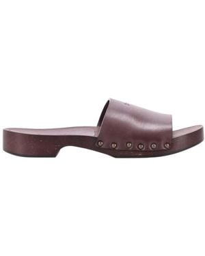 LA ROSE Leather Sandals - Purple