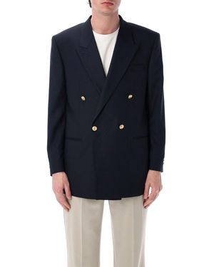 Hello Sunflower Golden Button Blazer - Blue