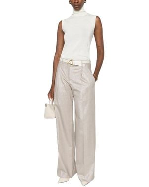 Brunello Cucinelli Relaxed Pleated Pant - White