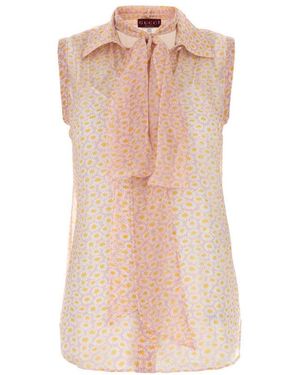 Gucci Light Printed Crepe Shirt - Pink