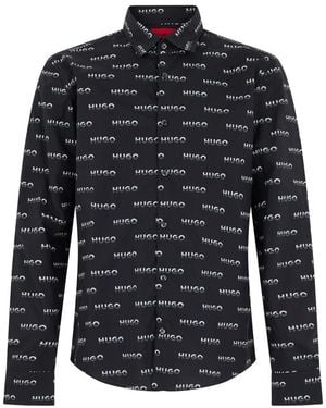 HUGO Regular Logo Shirt - Black