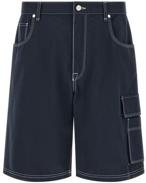 Fendi Solid Relaxed Shorts - Blue