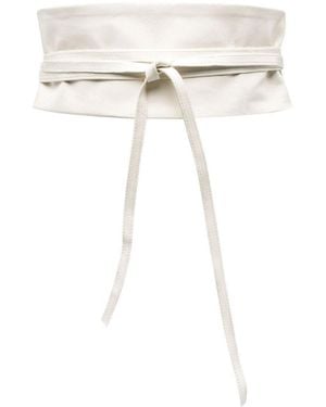 FURLING BY GIANI Wite Geisha Tie-Fastening Leather Belt - White