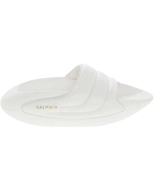 Balmain Quilted B-It-Puffy Sandals - White